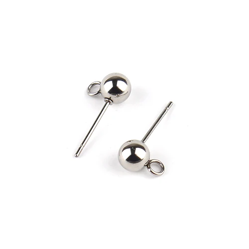 Серьги гвоздики из нержавеющей стали в форме шара 4/5/6 мм|jewelry findings|stud earring backsearring