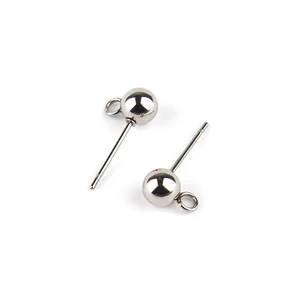 Серьги-гвоздики из нержавеющей стали в форме шара, 456 мм