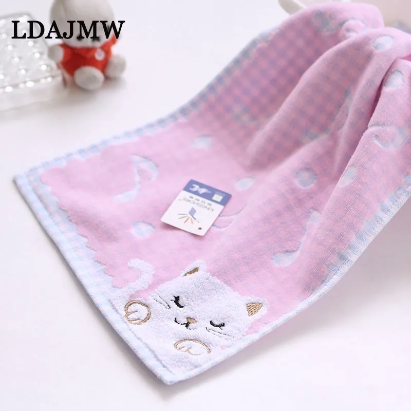 LDAJMW hot sale high quality and comfortable 100% cotton children's towel super soft children cute kitten high-end 48X25cm | Дом и сад