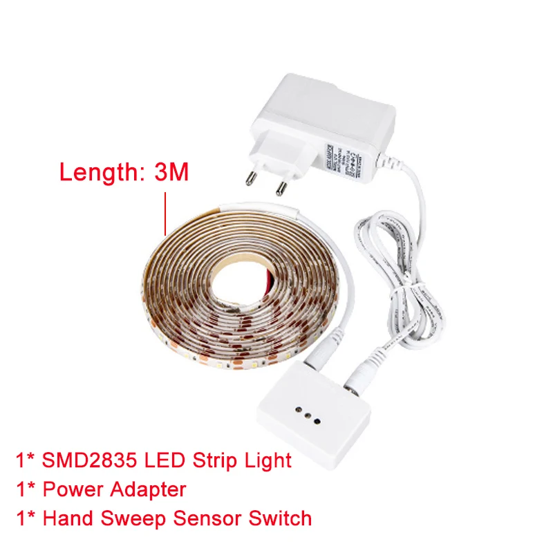 Hand Sweep Strip 3M EeeToo светодиодный Ночной светильник с датчиком, ручной волновой развертки под шкаф, светильник DC 12 В, датчик движения, ночник, кухонный шкаф, барный светильник s Home - Испускаемый цвет: Hand Sweep Strip 3M