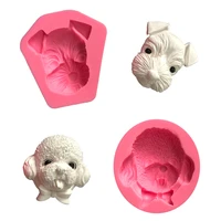 schnauzer dog fondant cake silicone mold chocolate candy molds cookies pastry biscuits mould baking cake decoration tools