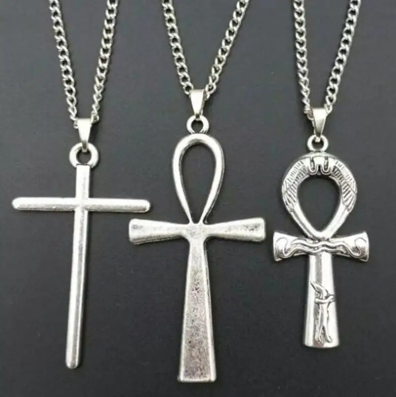 Египетский Ankh крест ожерелья и подвески Мужская кулон ожерелье звено цепи