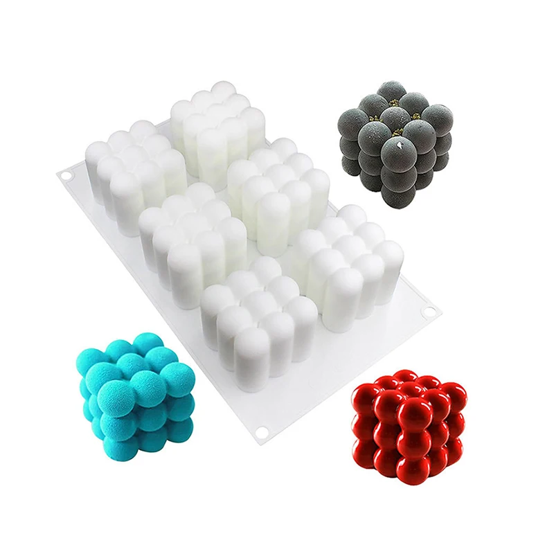 Пищевой силикон 3D 6 отверстий волшебные кубики форма для торта мусса формы