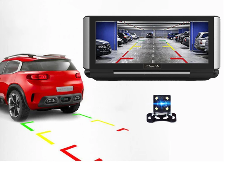 Bluavido 7 дюймов 4 г Автомобильный dvr камера gps FHD 1080 P Android Dash Cam навигация ADAS автомобильный видеомагнитофон двойной объектив с обратным изображением