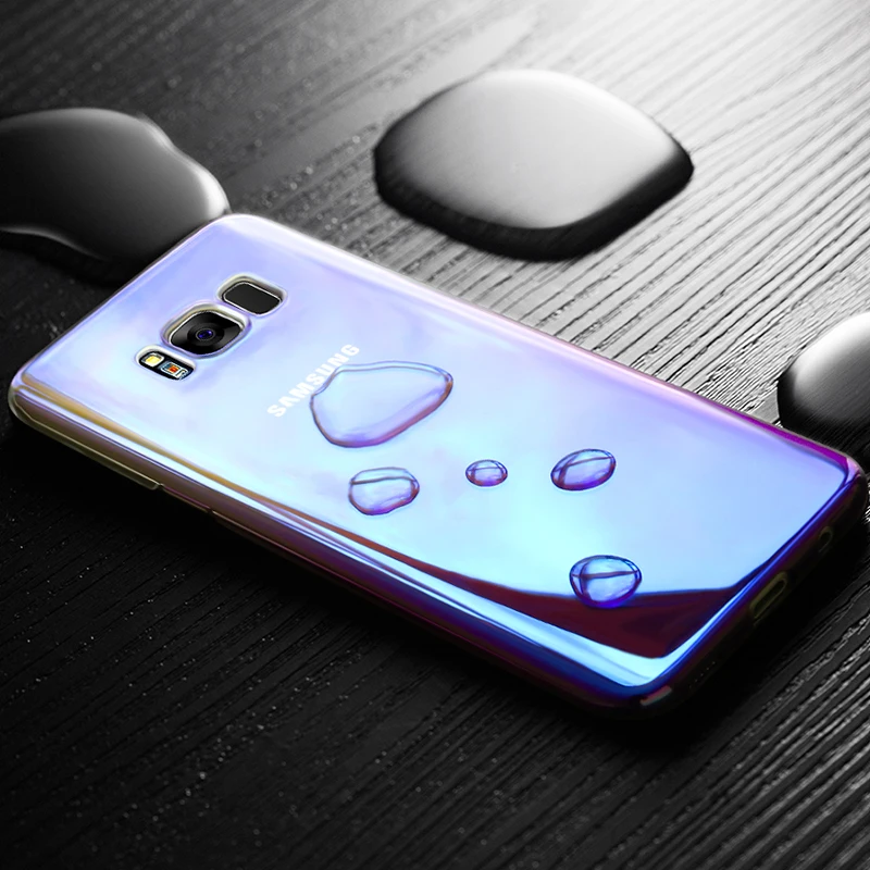 Модные Цвет Градиент Жесткий Пластик чехол для Samsung Galaxy S8 S9 плюс S7 Edge Роскошные