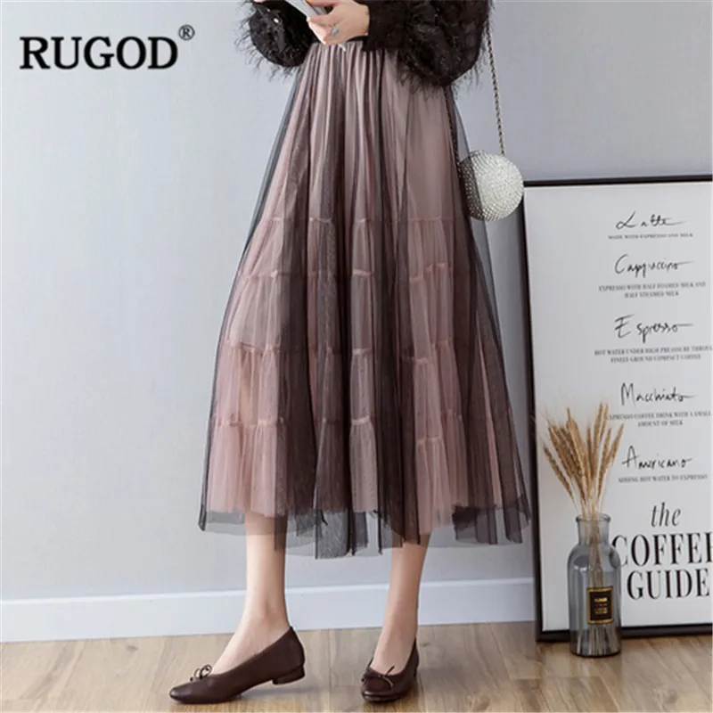 RUGOD/кружевные лоскутные юбки офисная одежда женские повседневные однотонные
