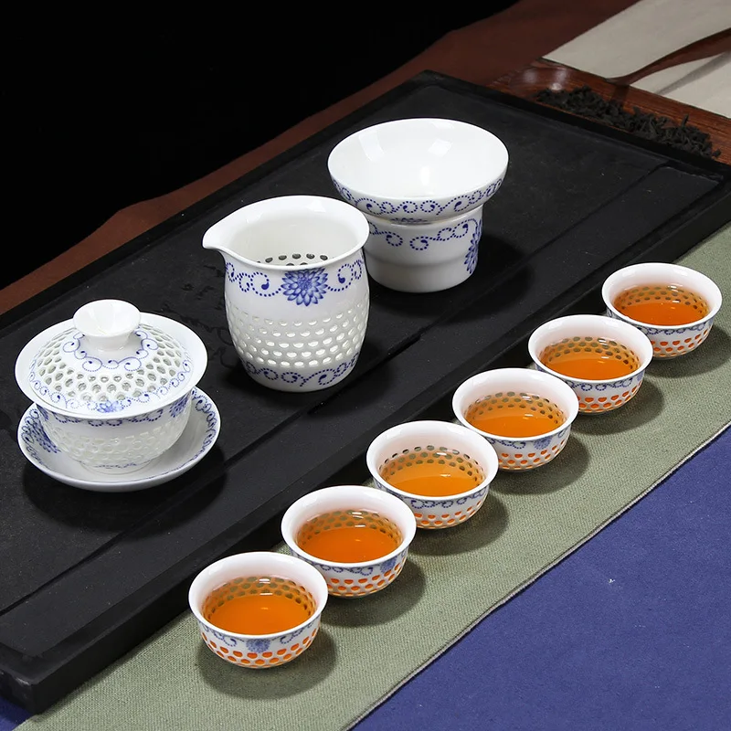 

Factory direct sales of honeycomb sunflower bowl (small) Kung Fu tea set gift box wholesale