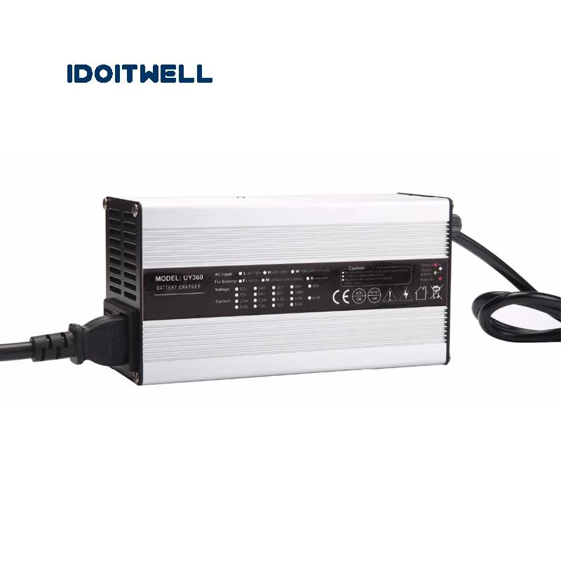 Настроенная 360W серия 72V 4.5A 60V 5A 48V 6A 36V 8A 24V 12A 12V 20A зарядное устройство для свинцово