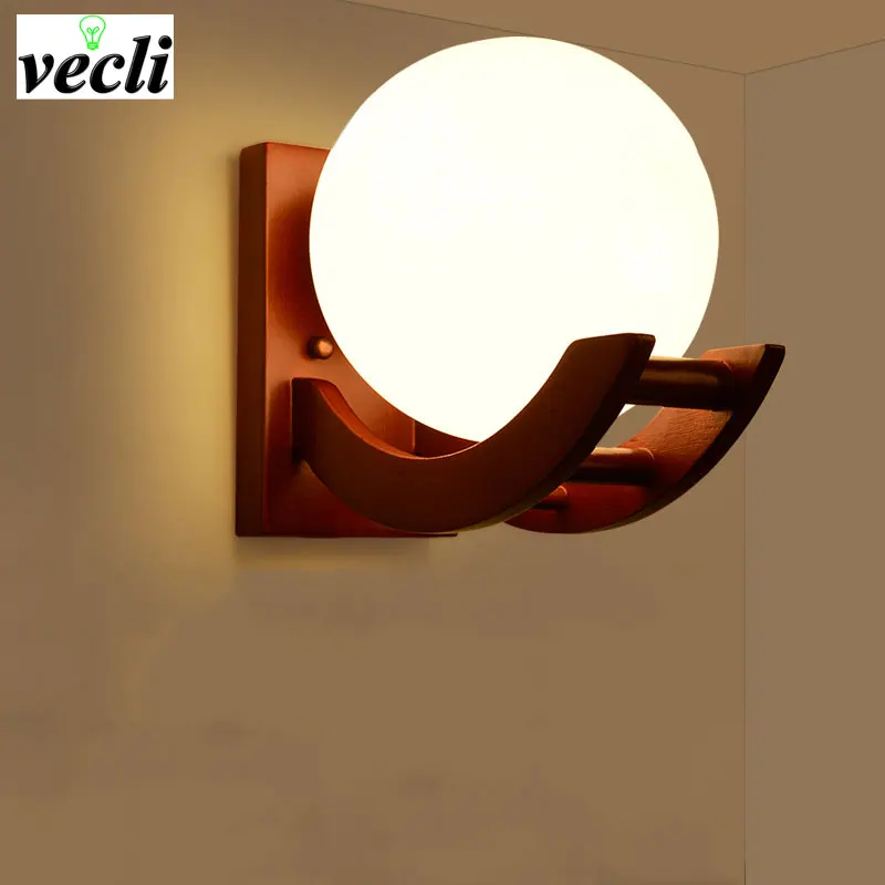 Настенный ретро светильник деревянный для спальни гостиной лестницы прохода