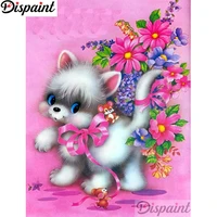 dispaint full squareround drill 5d diy diamond painting cartoon cat flower 3d embroidery cross stitch home decor gift a12535