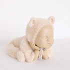 Бежевый наряд новорожденного медведя, реквизит, грубые детские штаны, мягкие пушистые штаны для сна, пижама для новорожденных, детская шапочка с животными, шляпа, одежда