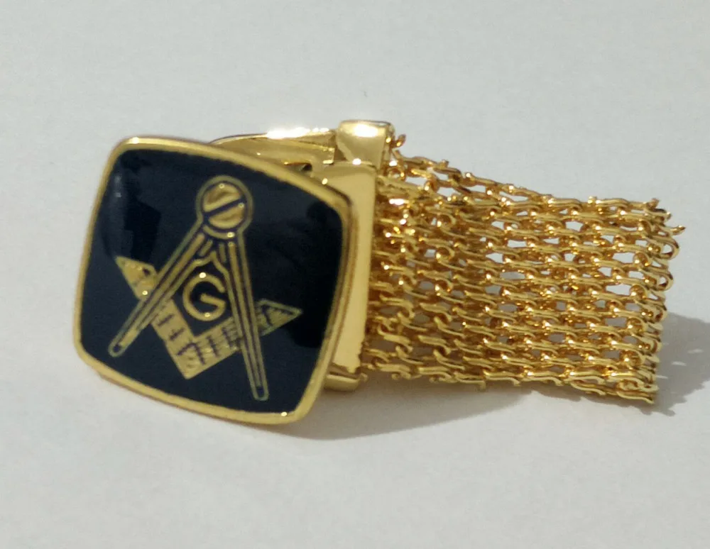Мужские Запонки Freemasons запонки с символом цепи 15 мм|Зажимы для галстука и запонки|