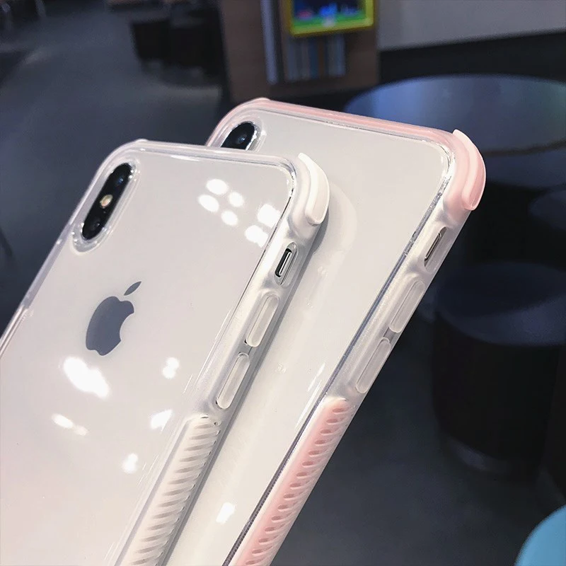 Противоударный бампер прозрачный силиконовый чехол для телефона для iPhone 11Pro Max X XR XS Max 8 7 6 6S Plus прозрачный защитный чехол