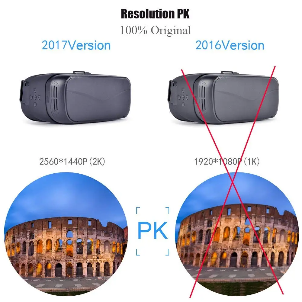 Виртуальной реальности 2560 P 3D VR очки гарнитура ПК на Android системы 360 градусов
