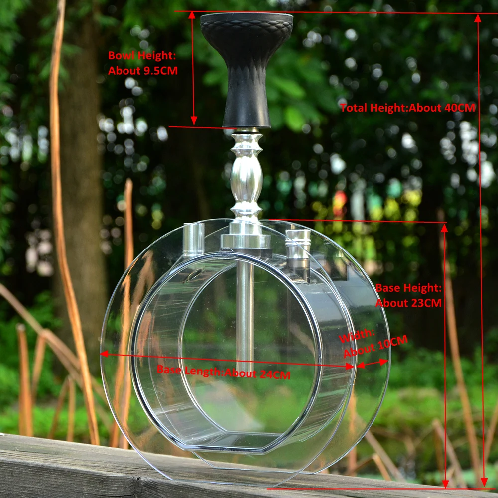 Круглый акриловый кальян набор водяная трубка-кальян с Sheesha силиконовая чаша шланг металлические щипцы Chicha Narguile Cachimba аксессуары
