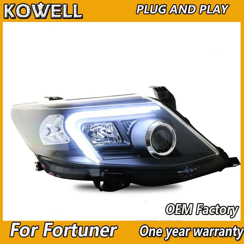 Стайлинг автомобиля KOWELL светодиодный ная фара для Toyota Fortuner фары angle eyes drl H7 hid