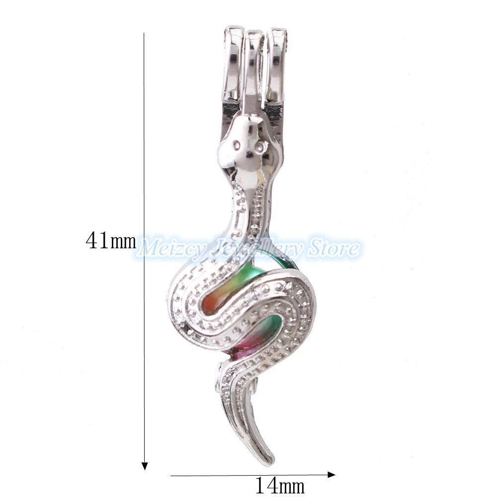 1 шт. посеребренные клетки из змеиной жемчужины ожерелье с цепочкой ювелирные