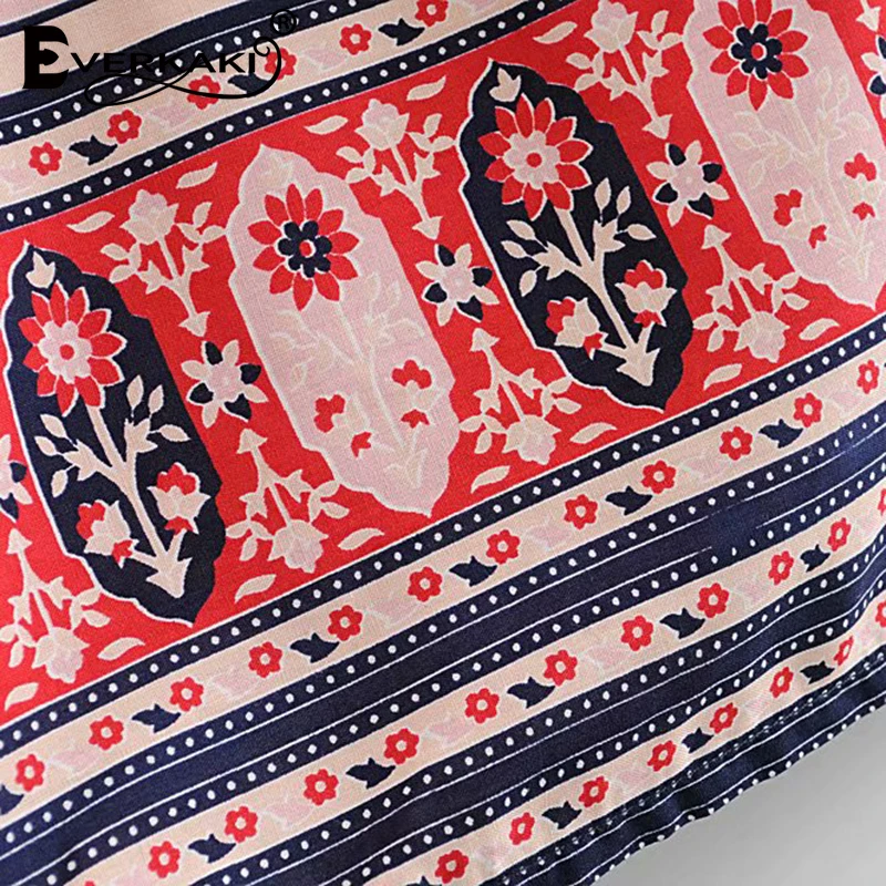 Everkaki цыганские Длинные юбки с принтом женские Boho пояса высокой талией длинные