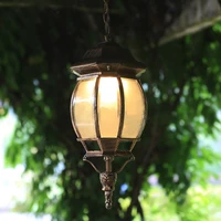 european vintage bronze alunimnum waterproof outdoor pendant lamp american villa retro glass e27 led bulb pendant light fixture