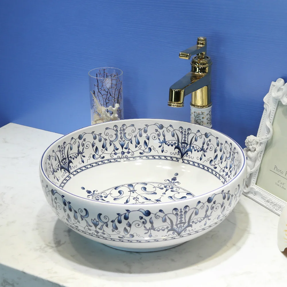 Китайская раковина в стиле ретро для ванной комнаты керамическая Столешница
