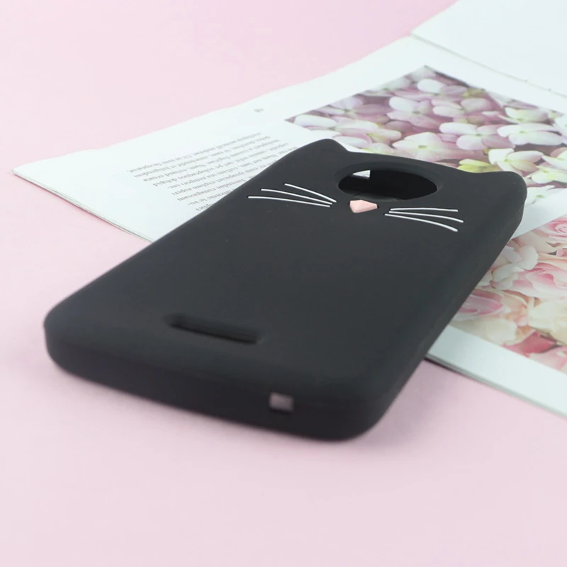 Милый 3D мультяшный силиконовый чехол для Motorola Moto C XT1750 4G чехол s Япония блестящая борода кошка кошечка с милыми ушками чехол для телефона C Plus