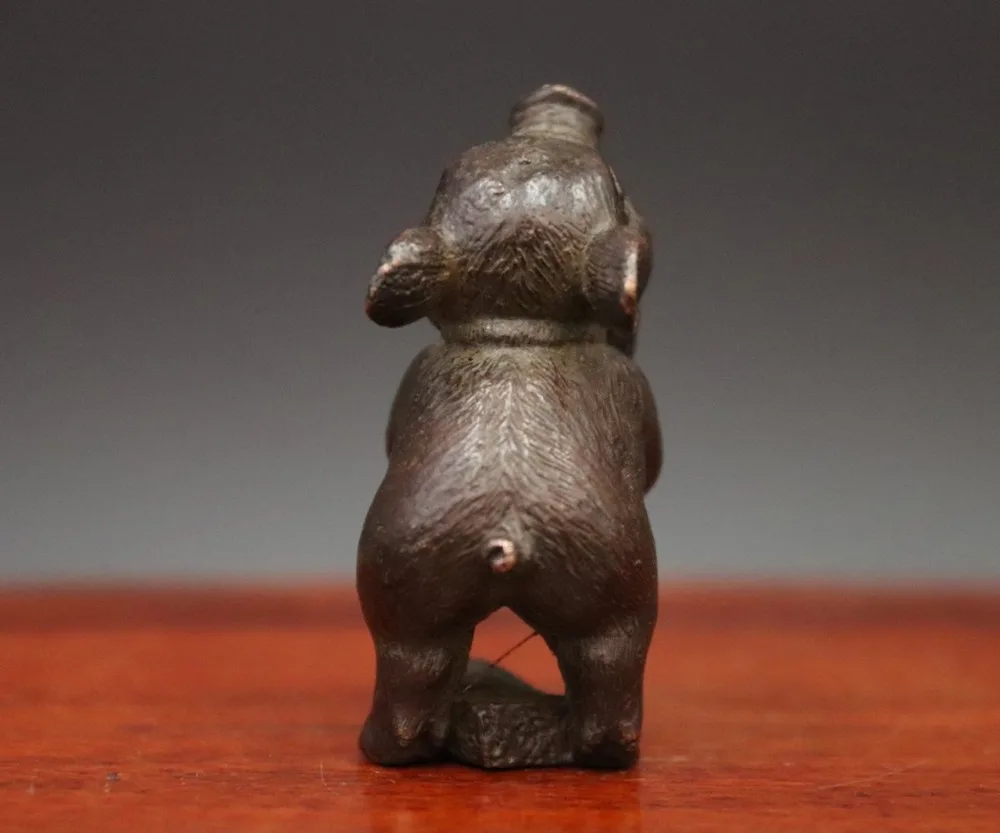 5CM red Copper Bronze Chinese Zodiac Fengshui Animal Pig hog Carry bricks Statue | Statues &amp Sculptures