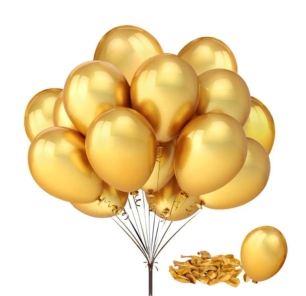 

12" 100pcs Gold Black Round Balloons for party suppies.