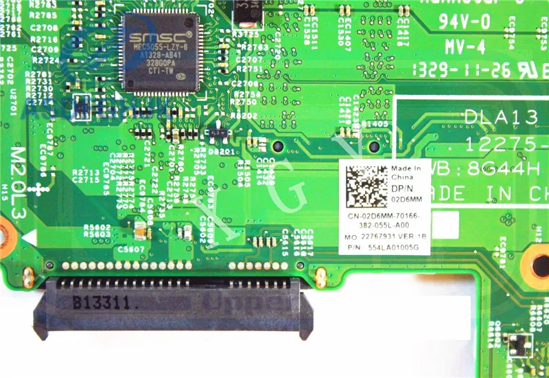 Материнская плата для ноутбука 2D6MM 02D6MM CN Dell 3330 материнская DLA13 HM77 SR0XL I5 3337U DDR3 100%