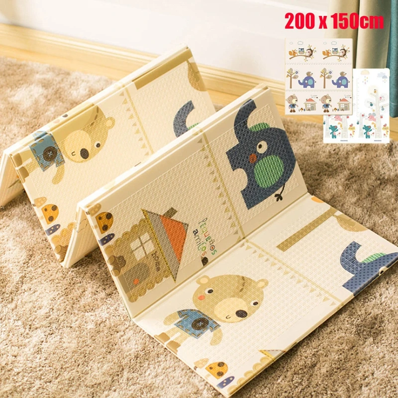 200*150 см складной детский игровой коврик с животным рисунком для игр из пены