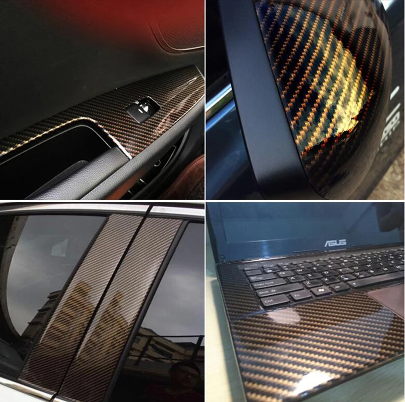 Автомобильная наклейка 5D пленка для салона углеродное волокно 50*200 управления