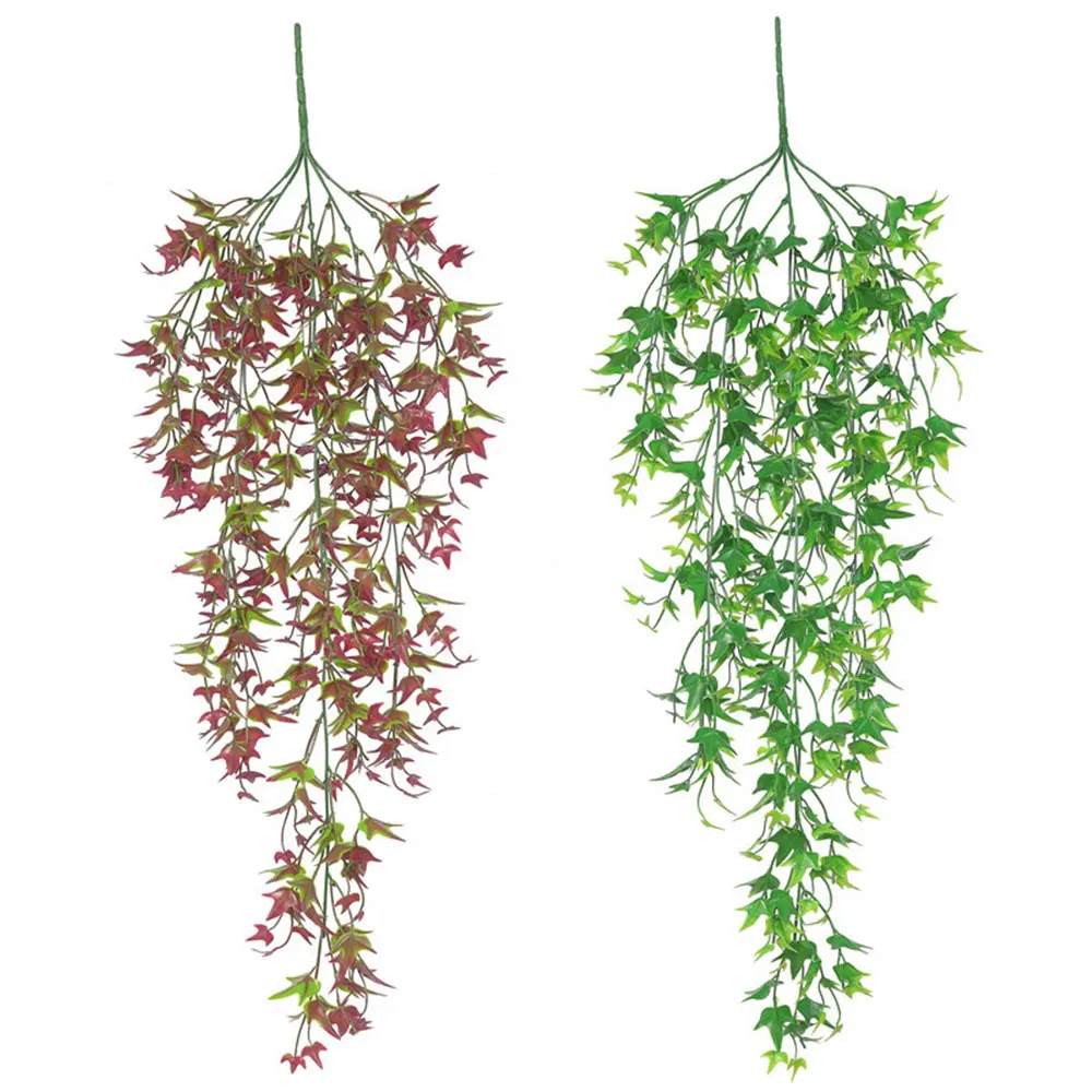 Фото Имитация лозы искусственные InsRattan Модные Листья батата зеленый/красный реквизит