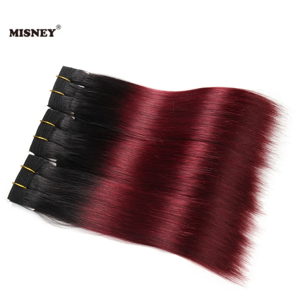 

Бразильские не Реми волосы Омбре два тона 1B/Бургундия черный бордовый 3 пучка 100% человеческие волосы Yaki прямые удлинители