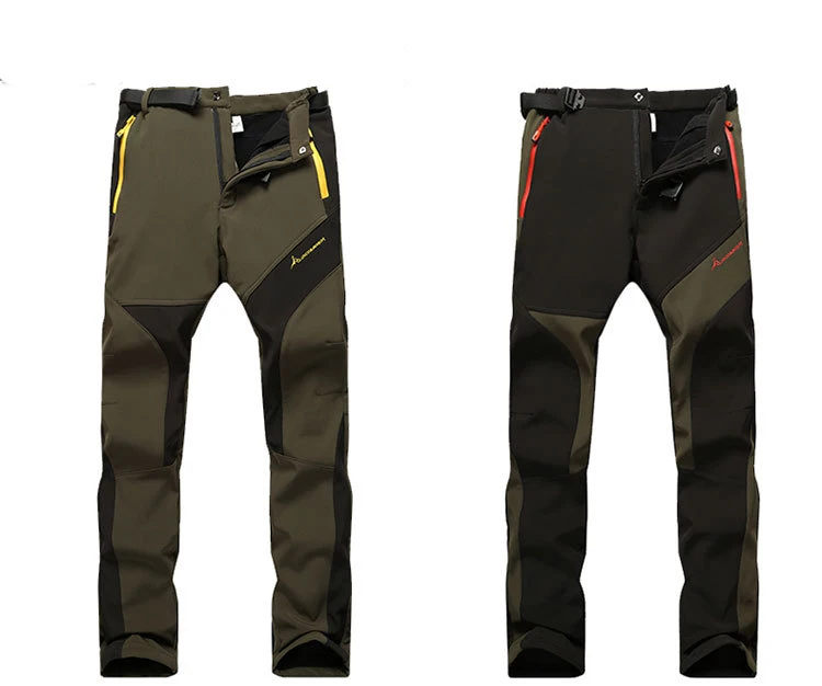 Весенние уличные брюки Gore-Tex мужчины женщины пары большой флис утолщаются теплые альпинистские водонепроницаемые ветрозащитные лыжные брюки