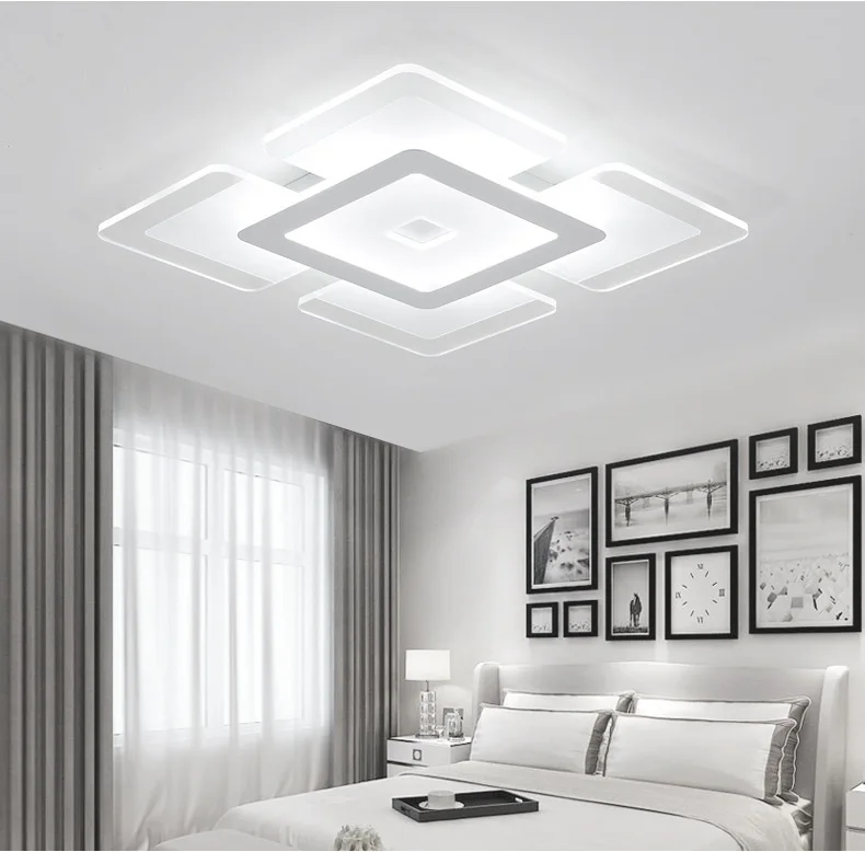 Modern LED Ceiling Light Rectangular and Square Living Room Acrylic Creative Bedroom lamp AC110-240V | Освещение