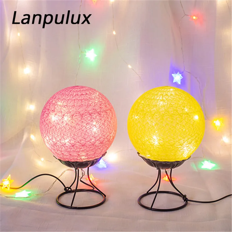 Lanpulux ротанговый шар ночник железная основа круглые теплые белые светильники