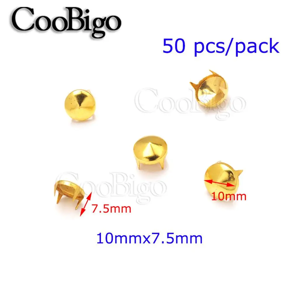 10x7.5mm Golden50pcs Mult размеры никель конус заклепки шипы шпильки для панк Рок одежды сумки ремни обувь Кожа ремесло одежда DIY Швейные аксессуары - Цвет: 10x7.5mm Golden50pcs