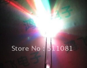 100 шт 2PIN 5 мм RGB 7 цветов медленная вспышка LED светоизлучающий диод (светодиод) Новые
