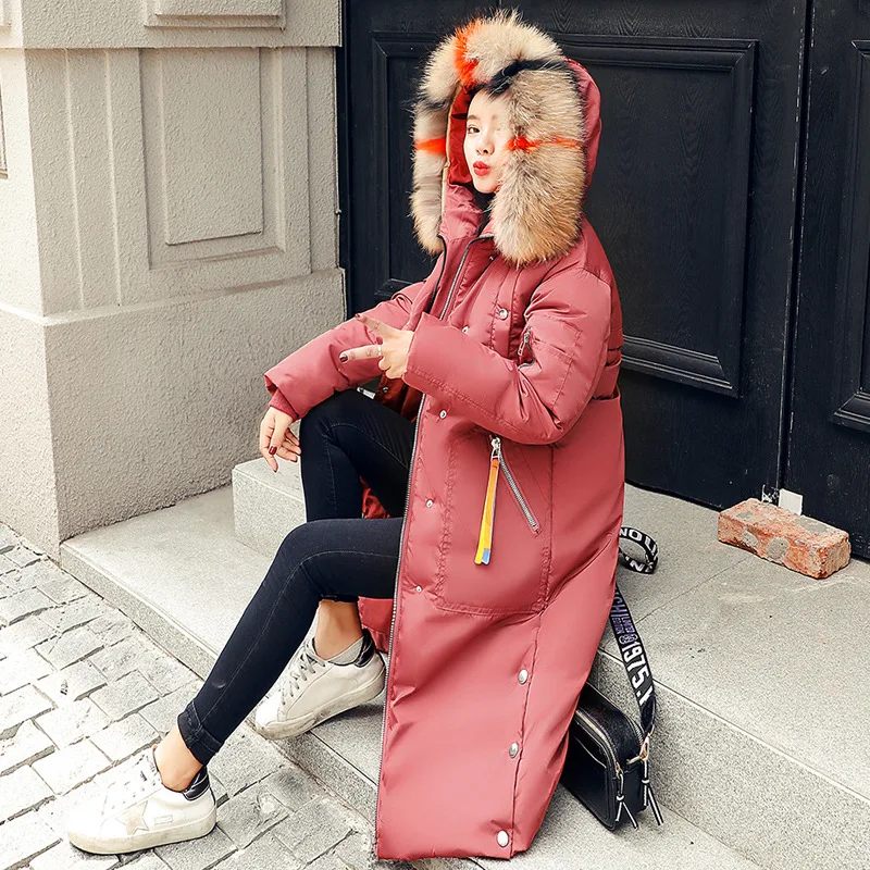 Women winter jacket hooded parka 2018 Slim straight warm fur collar student down cotton women's coats female coat | Женская одежда