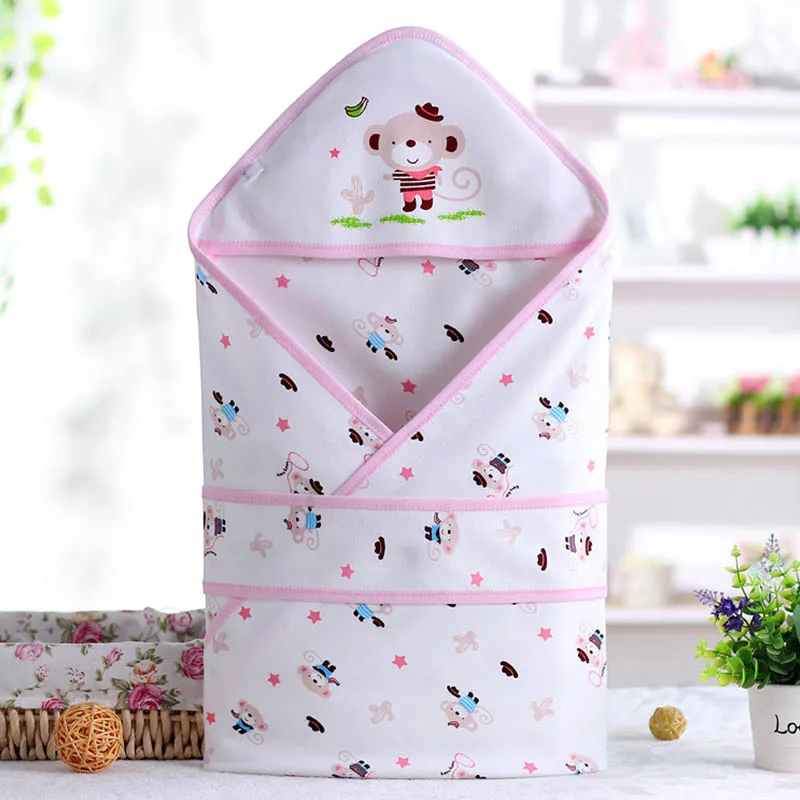Pink Летний спальный мешок для новорожденных, мягкий хлопковый конверт-кокон для новорожденных, пеленка спальные принадлежности для детей 0-3 месяцев - Цвет: Pink