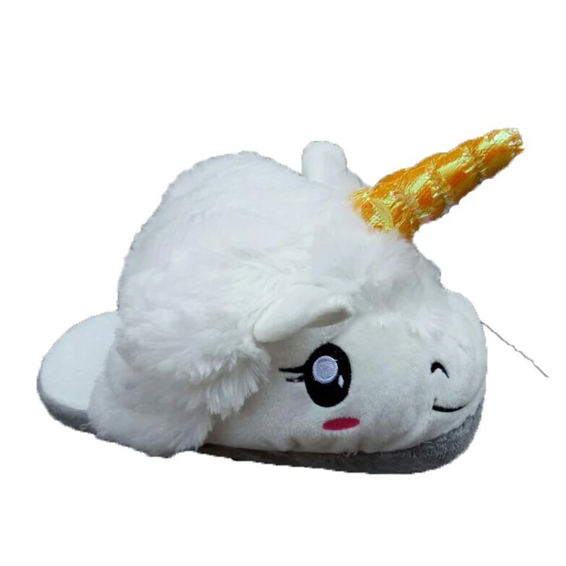 Плюшевые веерные домашние тапочки из хлопка белые утепленные рождественские