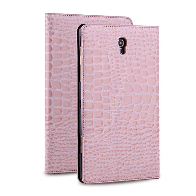 Pink Роскошный защитный чехол-подставка с крокодиловым узором для samsung Galaxy Tab S 8,4 T700 T705 SM-T700 SM-T705 8," чехол для планшета - Цвет: Pink
