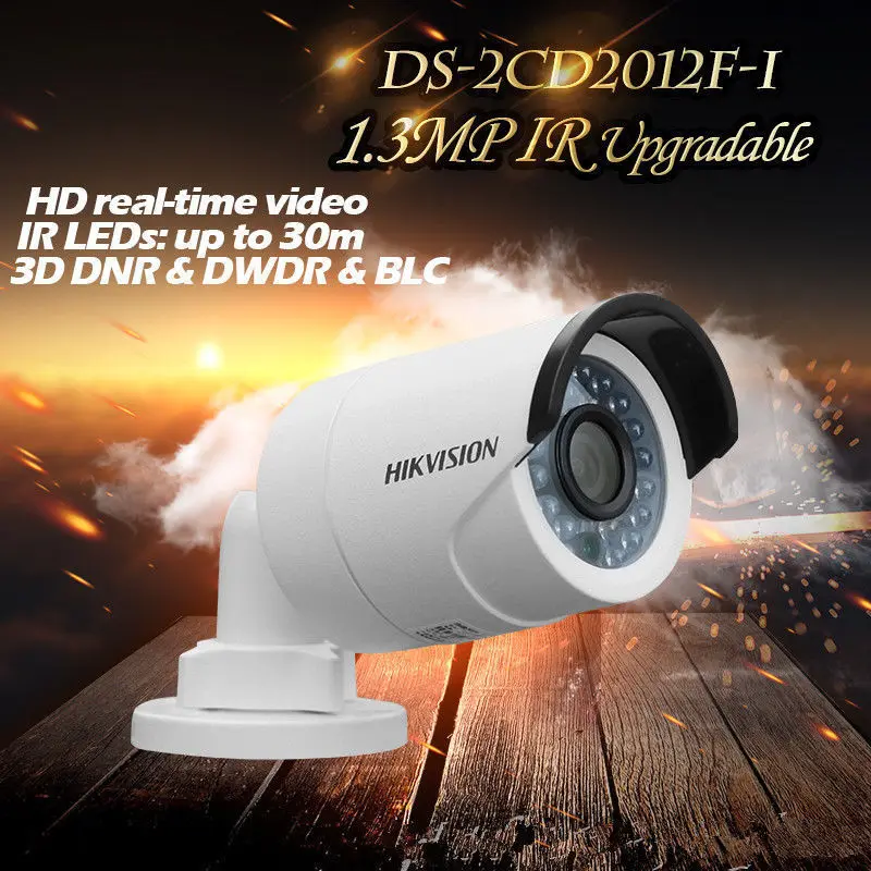 Hikvision английская версия ds 2cd2012f i 1.3mp ИК Пуля сети Камера IP66 HD|camera ip66|network camerahikvision
