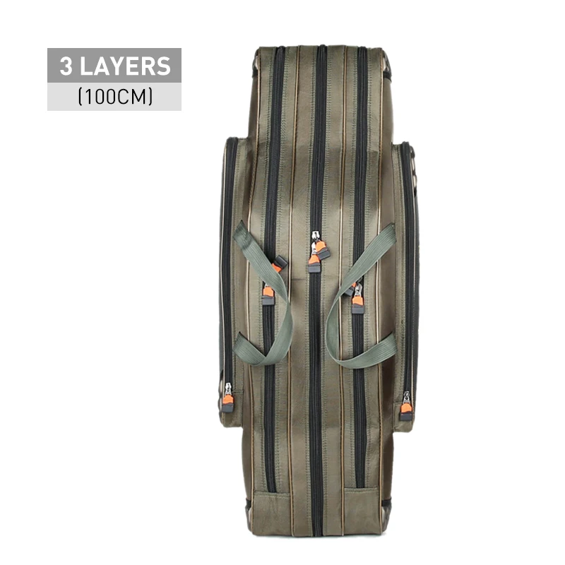 Green 3 Layer 100 cm Портативный многофункциональные рыболовные сумка песка из плотной ткани детская одежда на рост 80, 90/100/120 см Удочка 3 Слои 4 Слои Travel Carry чехол Pesca XA49G - Цвет: Green 3 Layer 100 cm