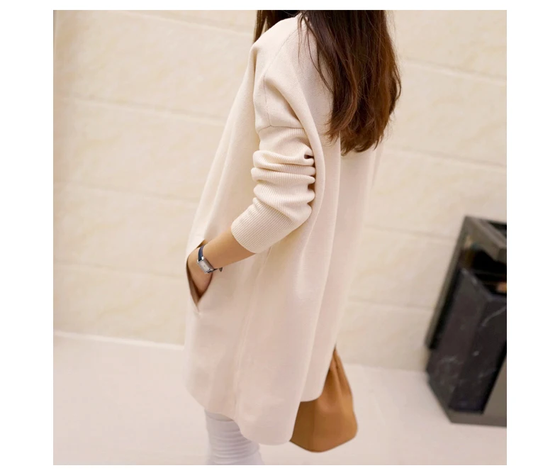 2018 New Arrivals Covered Button Long Cardigan Women Sleeve Knit Cardigans Autumn Winnter Sweater Poncho H958 |