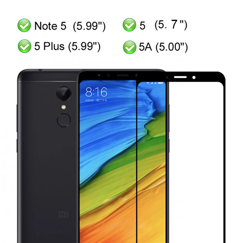 2Pcs Full cover for xiaomi redmi 5 Plus note 5A Prime tempered glass Pro protective screen film | Мобильные телефоны и