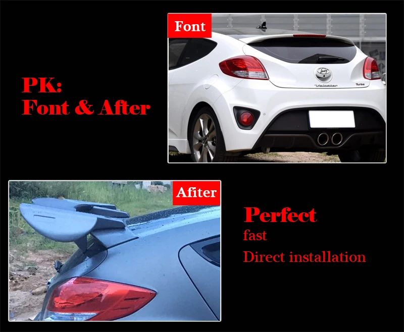 Designmyride пригодный для HyundaI Veloster Turbo спойлер Ver2 Gt Wing стильный задний из углеродного