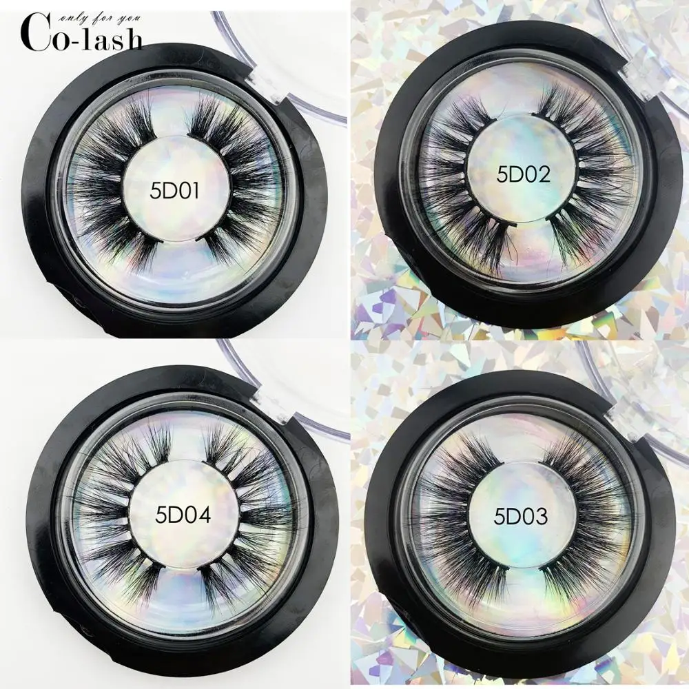Colash, бесплатный логотип, 50 пар, серия 5D, норковые ресницы, роскошные ресницы, натуральные толстые накладные ресницы для наращивания ресниц оптом