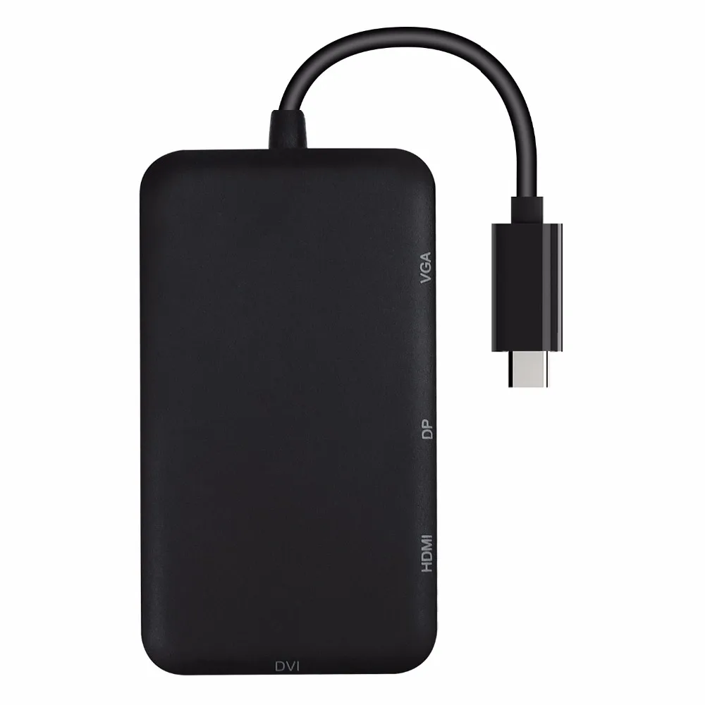 JZYuan USB C Тип 3 1 концентратор папа DisplayPort DP 4K HDMI DVI 1080P VGA разветвитель адаптер для Macbook