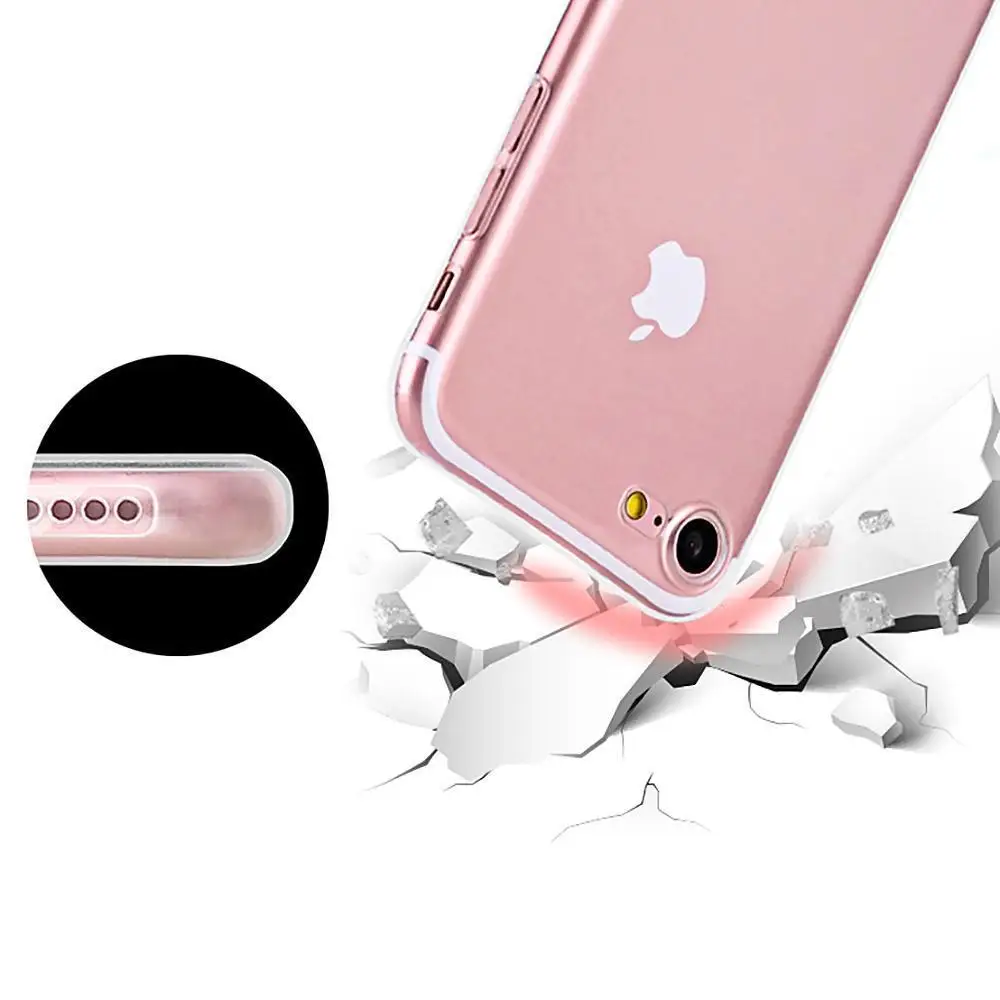 Ultra Thin Slim Soft Transparent Back Case Cover Skin for iPhone X 8 4s 5s se 5c 6s 7 Galaxy S7 Edge S8 S9 PlUS Clear Protector |