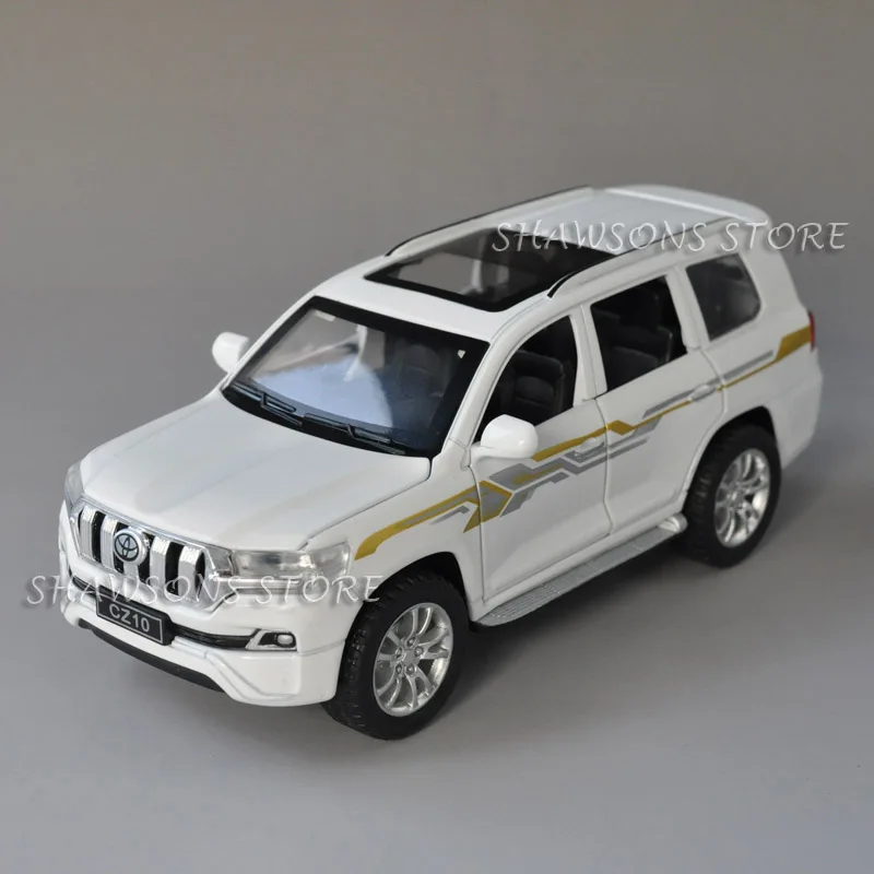 

Литая металлическая модель автомобиля 1:32, игрушки Land Cruiser Prado SUV, Реплика со звуком светильник